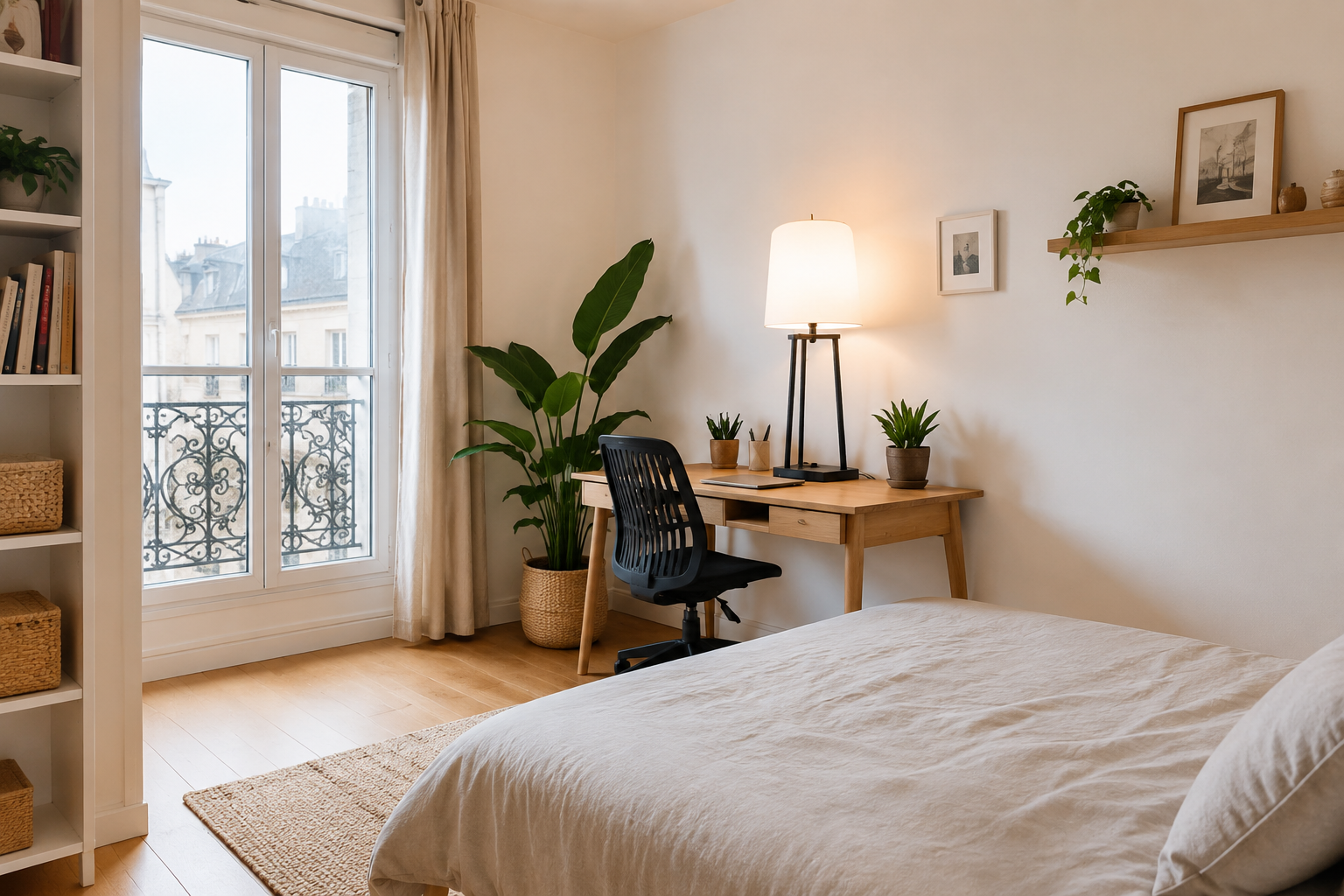 Chambre lumineuse disponible dans une colocation